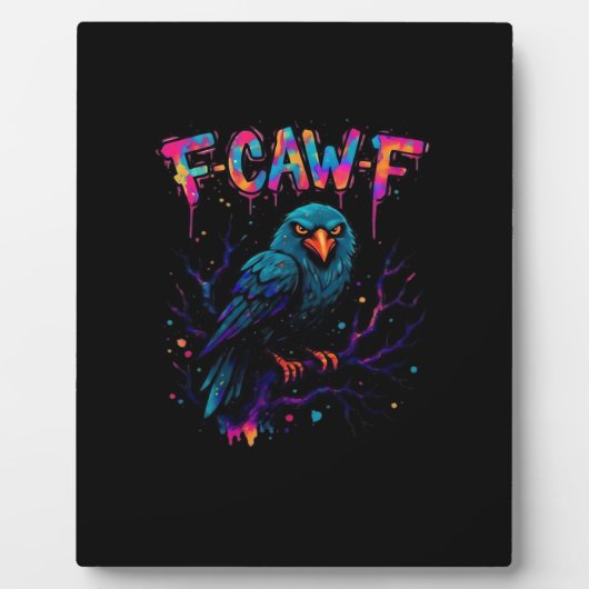 F Caw F Grappige Vogel Kraai Raaf Punt Grap Grappi Fotoplaat (Voorkant)