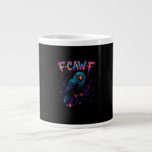 F Caw F Grappige Vogel Kraai Raaf Punt Grap Grappi Grote Koffiekop