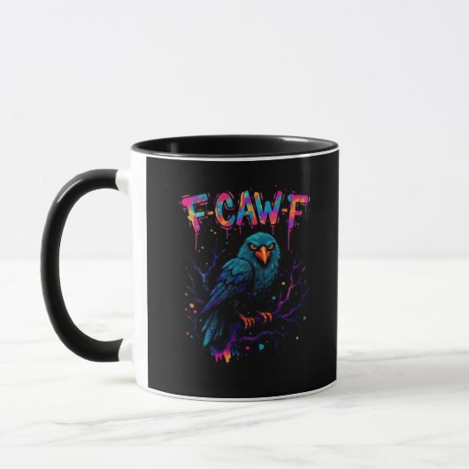 F Caw F Grappige Vogel Kraai Raaf Punt Grap Grappi Mok (Links)