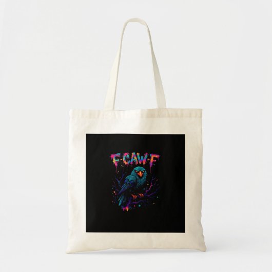 F Caw F Grappige Vogel Kraai Raaf Punt Grap Grappi Tote Bag (Voorkant)
