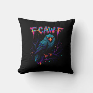F Caw F Grappige Vogel Kraai Raaf Punt Grap Spreuk Kussen