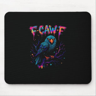 F Caw F Grappige Vogel Kraai Raaf Puntige Grap Gra Muismat