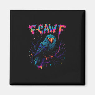 F Caw F Grappige Vogel Kraai Raaf Puntige Grap Spr Magneet