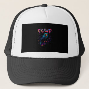 F Caw F Grappige Vogel Kraai Raaf Puntige Grap Spr Trucker Pet