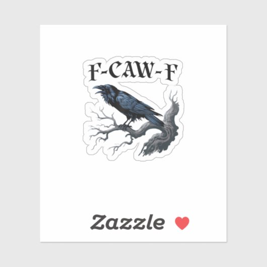 F-Caw-F Grappige Vogel Kraai Sticker (Vel)