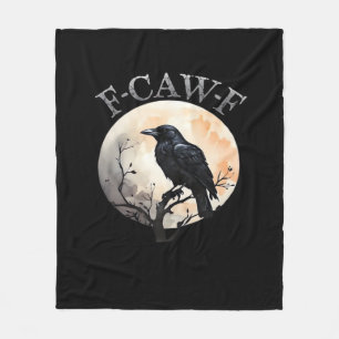 F Caw F Grappige Vogel Maan Minimalistische Stijl Fleece Deken