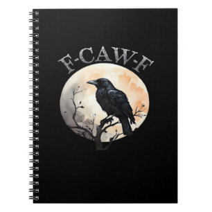 F Caw F Grappige Vogel Maan Minimalistische Stijl Notitieboek