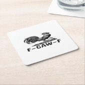 F-Caw-F Grappige Woordspeling Quote Sticker Kartonnen Onderzetters (Schuin)