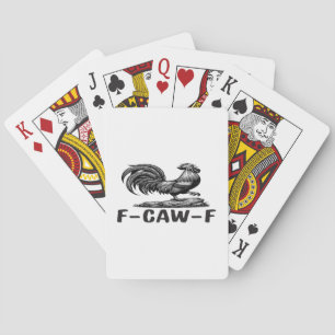 F-Caw-F Grappige Woordspeling Quote Sticker Pokerkaarten