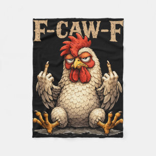 F-caw-f Grappige Zwarte Haan Gotische Fcawf Kip A Fleece Deken