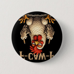 F-caw-f Grappige Zwarte Haan Gotische Fcawf Kip A Ronde Button 5,7 Cm