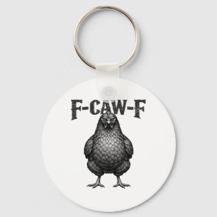 F-caw-f Grappige Zwarte Kip Fcawf Haan Volwassene Sleutelhanger