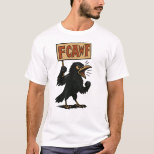 F‑CAW‑F Grappige Zwarte Kraai Vintage Cartoon T-shirt