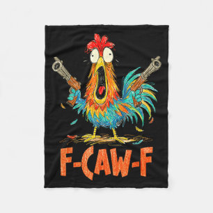 F-caw-f Haan Grappige Vogel Fcaw-f Kippen Fluister Fleece Deken
