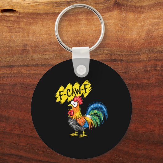 F Caw F Haan Grappige Vogel Fcawf Kip Flüsterer Sleutelhanger (Voorkant)
