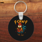 F Caw F Haan Grappige Vogel Fcawf Kip Koffie Sleutelhanger (Voorkant)