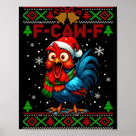 F Caw F Haan Grappige Vogel Fcawf Kippen Fluistera Poster (Voorkant)