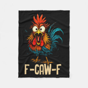 F Caw F Haan Grappige Vogel Fcawf Kippenfluisteraa Fleece Deken