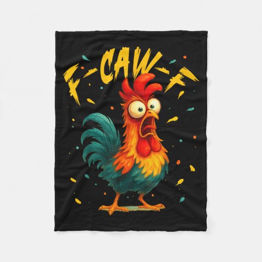F Caw F Haan Grappige Vogel Kippenfluisteraar Fawk Fleece Deken (Voorkant)