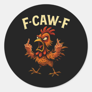 F-caw-f Haan Meme Fcawf Grappige Kip Humor Grap Ronde Sticker