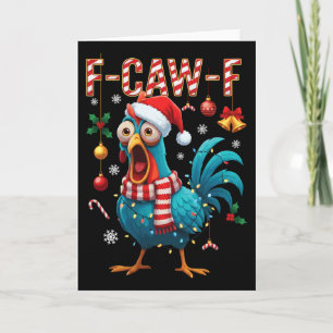 F-caw-f Haan Meme Grappige Kip Fcawk Kerstmis Kaart
