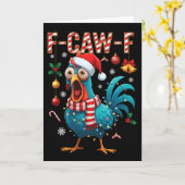 F-caw-f Haan Meme Grappige Kip Fcawk Kerstmis Kaart (Gele Bloem)