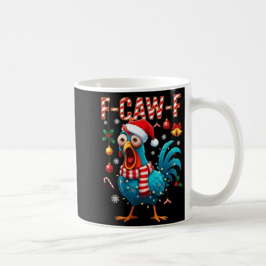 F-caw-f Haan Meme Grappige Kip Fcawk Kerstmis Koffiemok (Rechts)
