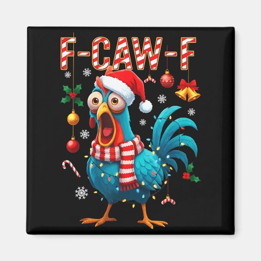 F-caw-f Haan Meme Grappige Kip Fcawk Kerstmis Magneet (Voorkant)