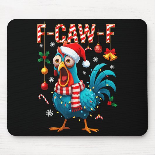 F-caw-f Haan Meme Grappige Kip Fcawk Kerstmis Muismat (Voorkant)