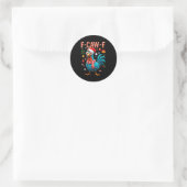 F-caw-f Haan Meme Grappige Kip Fcawk Kerstmis Ronde Sticker (Tas)
