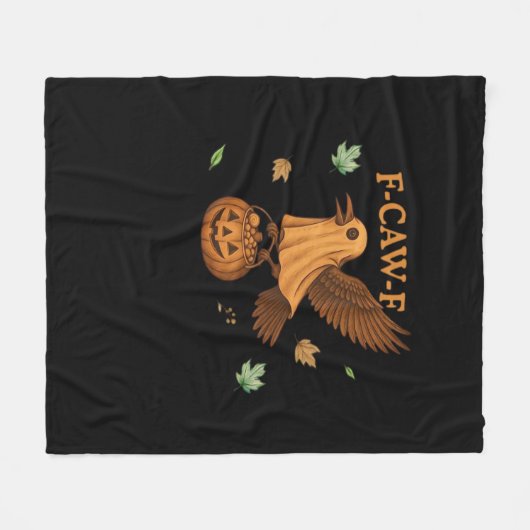 F-Caw-F Halloween Retro Classic Fleece Deken (Voorkant (Horizontaal))