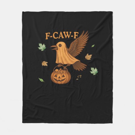 F-Caw-F Halloween Retro Klassieker Fleece Deken (Voorkant)