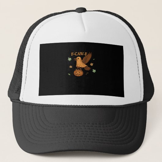 F-Caw-F Halloween Retro Klassieker Trucker Pet (Voorkant)