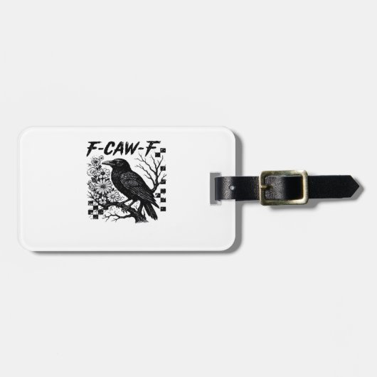 F-Caw-F Halloween Vogel Bagagelabel (Voorkant horizontaal)