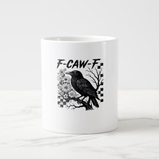 F-Caw-F Halloween Vogel Grote Koffiekop (Voorkant)