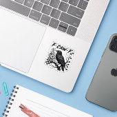 F-Caw-F Halloween Vogel Sticker (Laptop met iPhone)