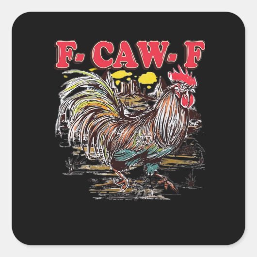 F-Caw-F Hei Hei Moana Rooster Classic Funny Graphi Vierkante Sticker (Voorkant)