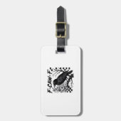 F-Caw-F Humor Funny Gothic Crow Bagagelabel (Voorkant verticaal)