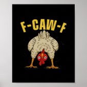 F-Caw-F Humor Gothic Crow Funny Aesthetic Style Poster (Voorkant)