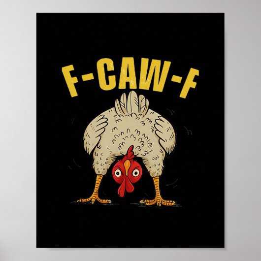 F-Caw-F Humor Gothic Crow Funny Aesthetic Style Poster (Voorkant)