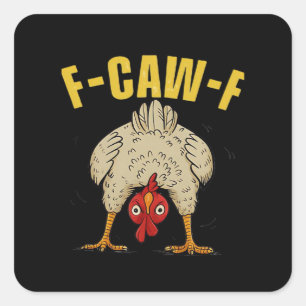 F-Caw-F Humor Gotische Kraai Grappige Esthetische Vierkante Sticker