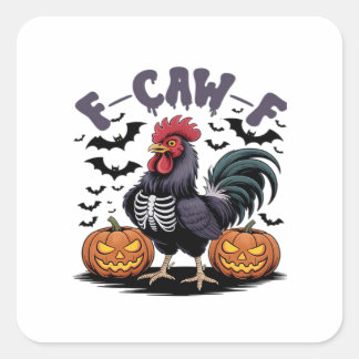 F Caw F Humor Kraai Gotische Grappige Stijl Vierkante Sticker