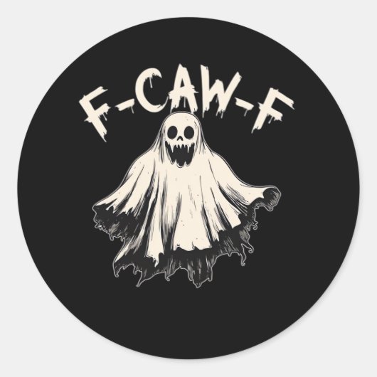 F-Caw-F Humor Retro Classic Ronde Sticker (Voorkant)