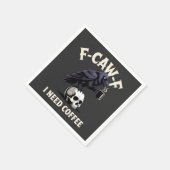 F-CAW-F I Need Coffee Kenmerken Crow Raven Grappig Servet (Hoek)