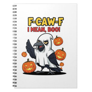 F-CAW-F Ik bedoel Boo Funny Spooky Halloween Skull Notitieboek