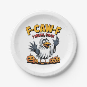 F-CAW-F Ik bedoel Boo Funny Spooky Halloween Skull Papieren Bordje