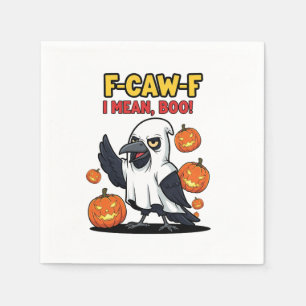 F-CAW-F Ik bedoel Boo Funny Spooky Halloween Skull Servet