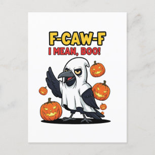 F-Caw-F Ik bedoel Boo Grappige Griezelen Halloween Feestdagenkaart
