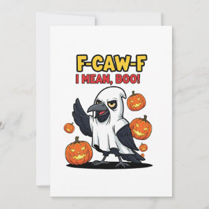 F-Caw-F Ik bedoel Boo Grappige Griezelen Halloween Kaart