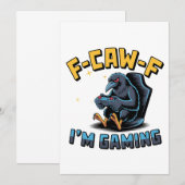 F-CAW-F Ik ben Gaming Grappige Raven Crow Meme Save The Date (Voorkant / Achterkant)